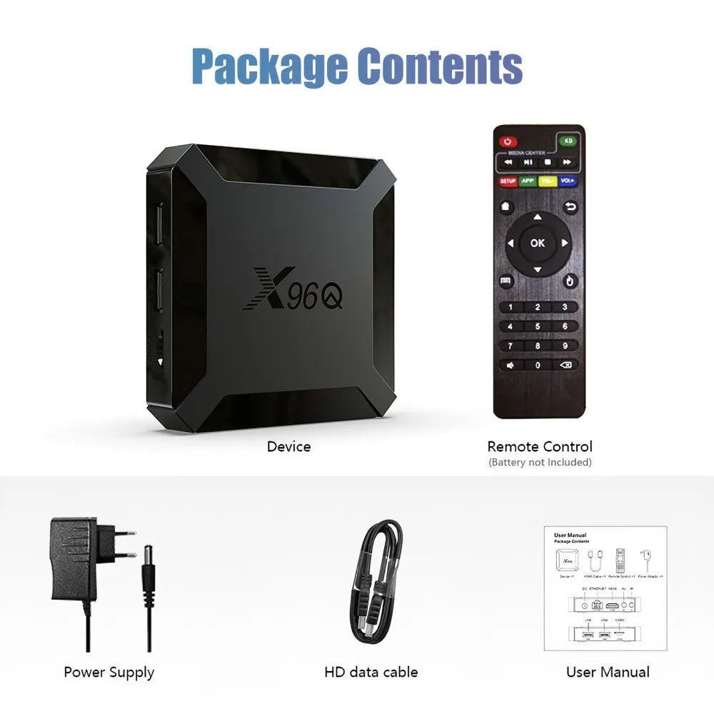 X96Q Smart TV Box Android 10.0 – 4K, WiFi, 2+16GB, Allwinner H313