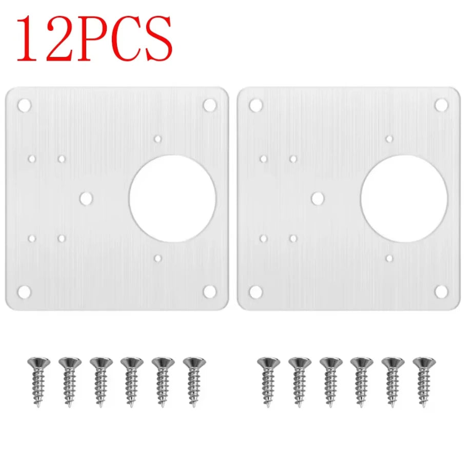 Plaques de réparation charnière armoire en inox avec vis – lot 4 à 10