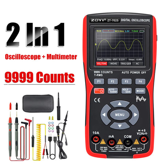 ZOYI ZT702S Multimètre Oscilloscope Numérique True RMS 10MHz 48MSa/s