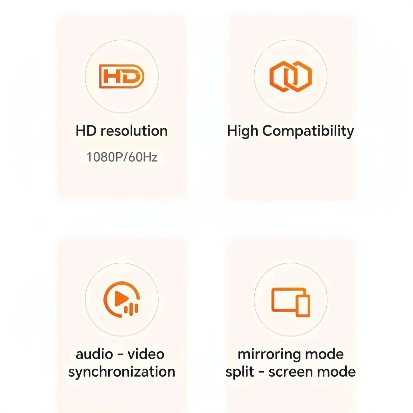 Caractéristiques 1080p 60Hz, compatibilité et audio-vidéo synchronisés