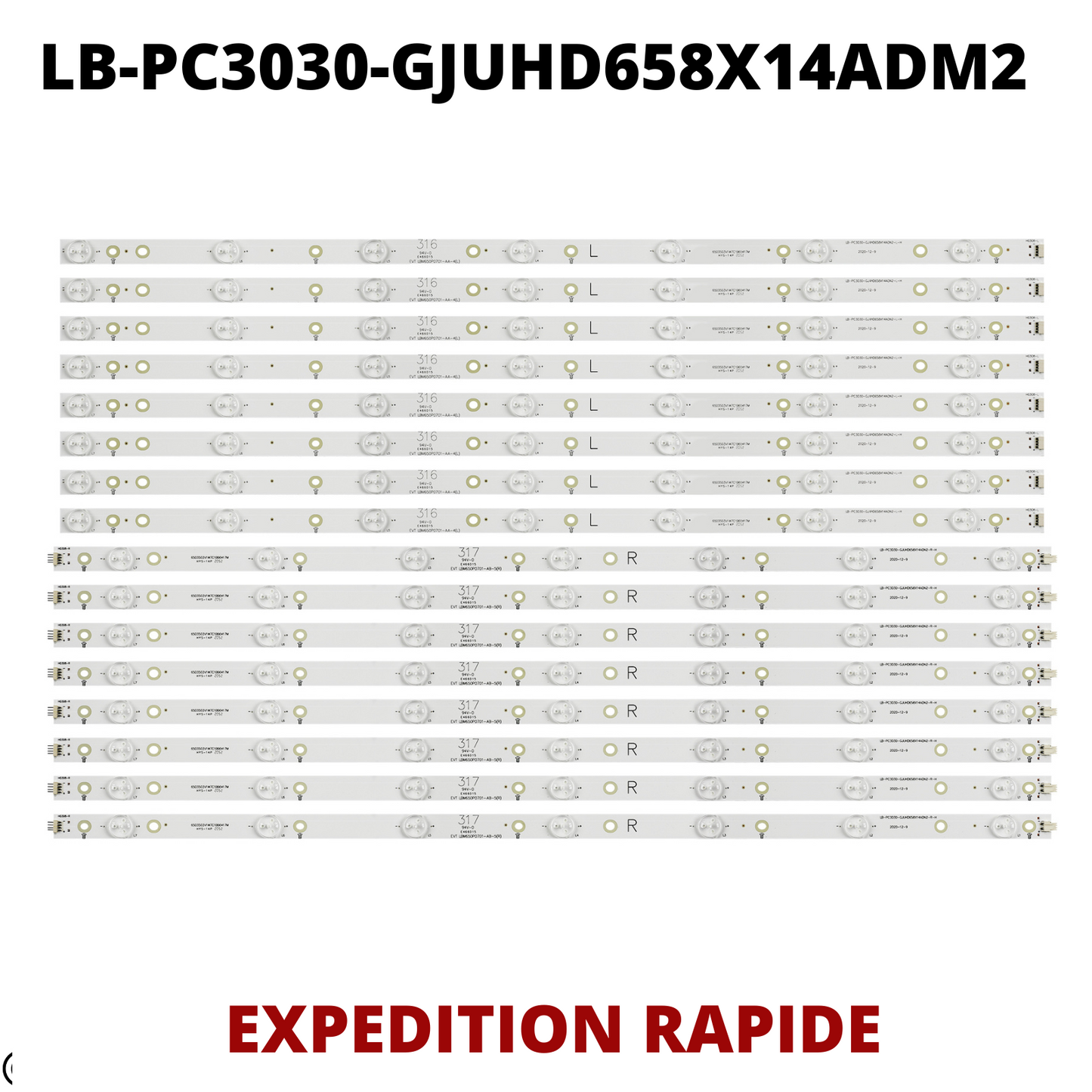 Bandes LED Philips 65PUS6121 65PUF6656 LBM650P0701 65PUT6651