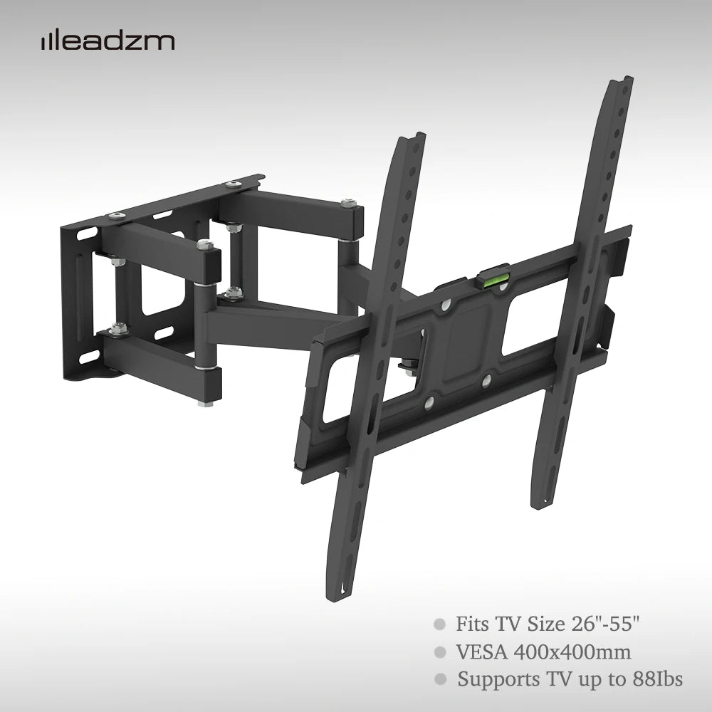 Double bras articulé en acier noir du support mural TV TMDS-105