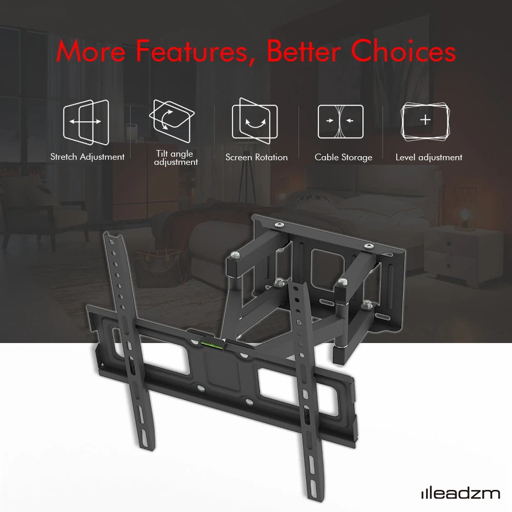 Support TV mural articulé TMDS-105 avec réglages d’extension, inclinaison et rotation