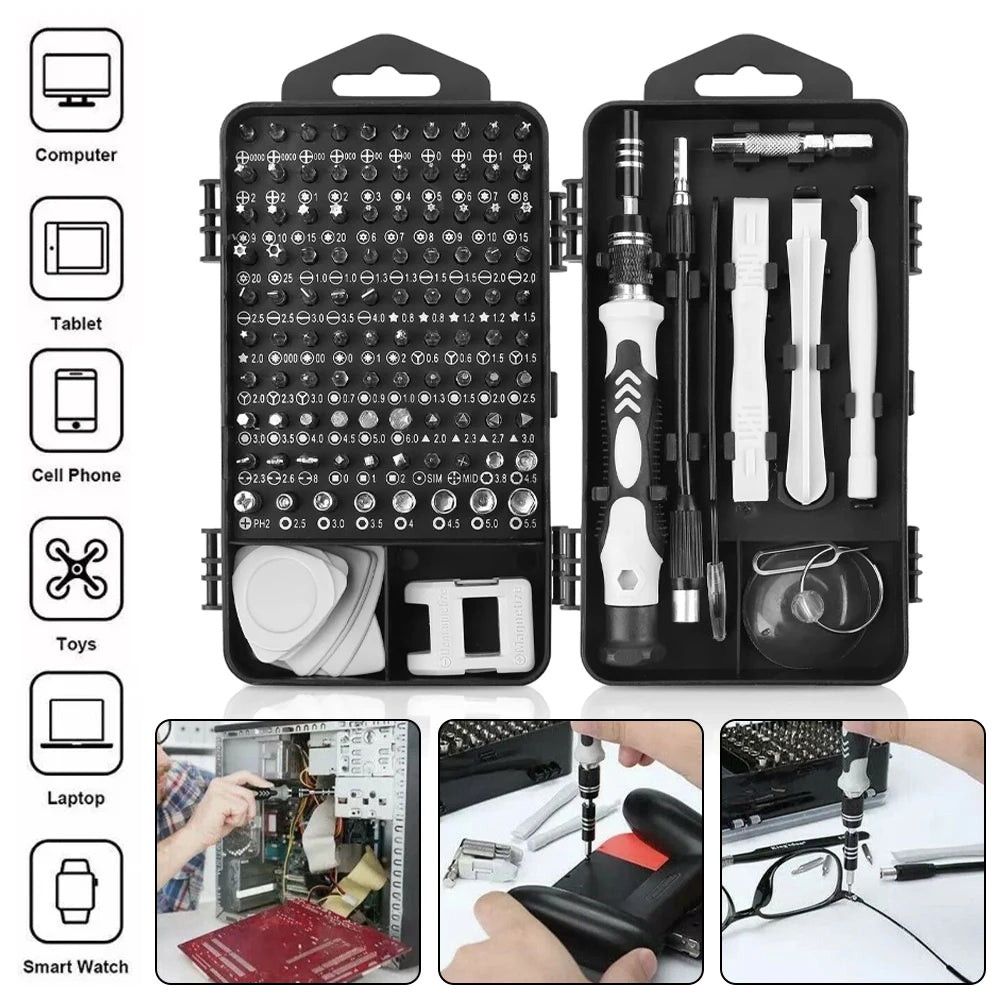 Kit Tournevis de Précision 122-en-1 Magnétique – Réparation Téléphone & PC