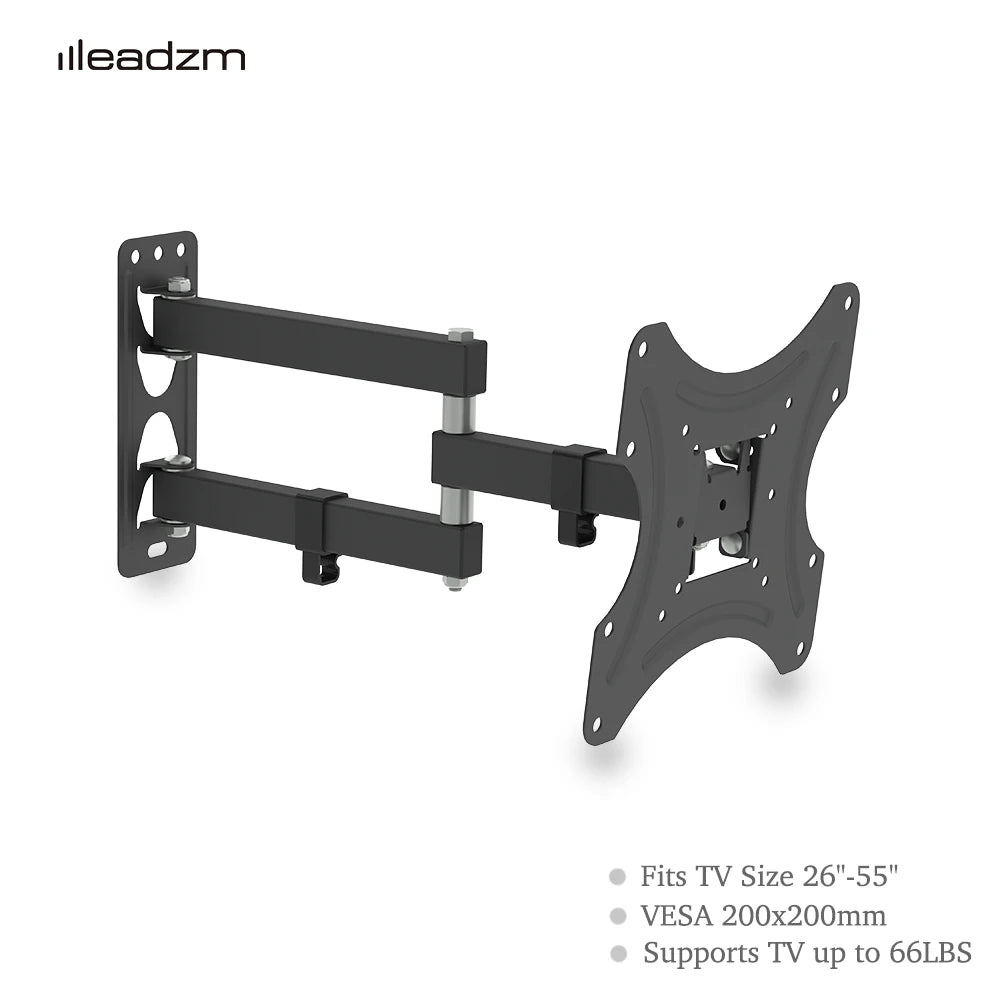Support mural TV orientable TMX200 noir, bras articulé déployé