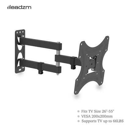 Support mural TV orientable TMX200 noir, bras articulé déployé