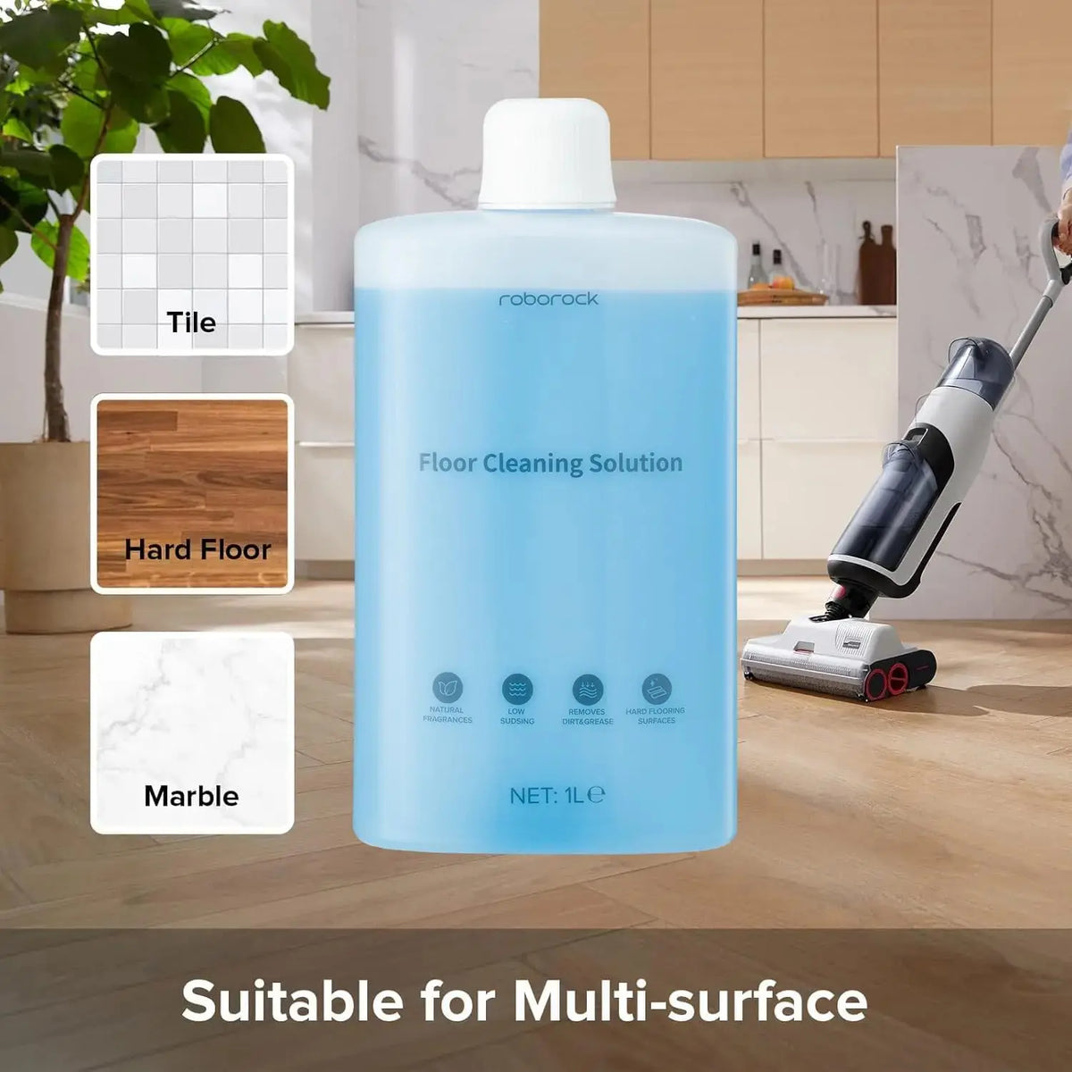 Solution de nettoyage Roborock pour sols durs
