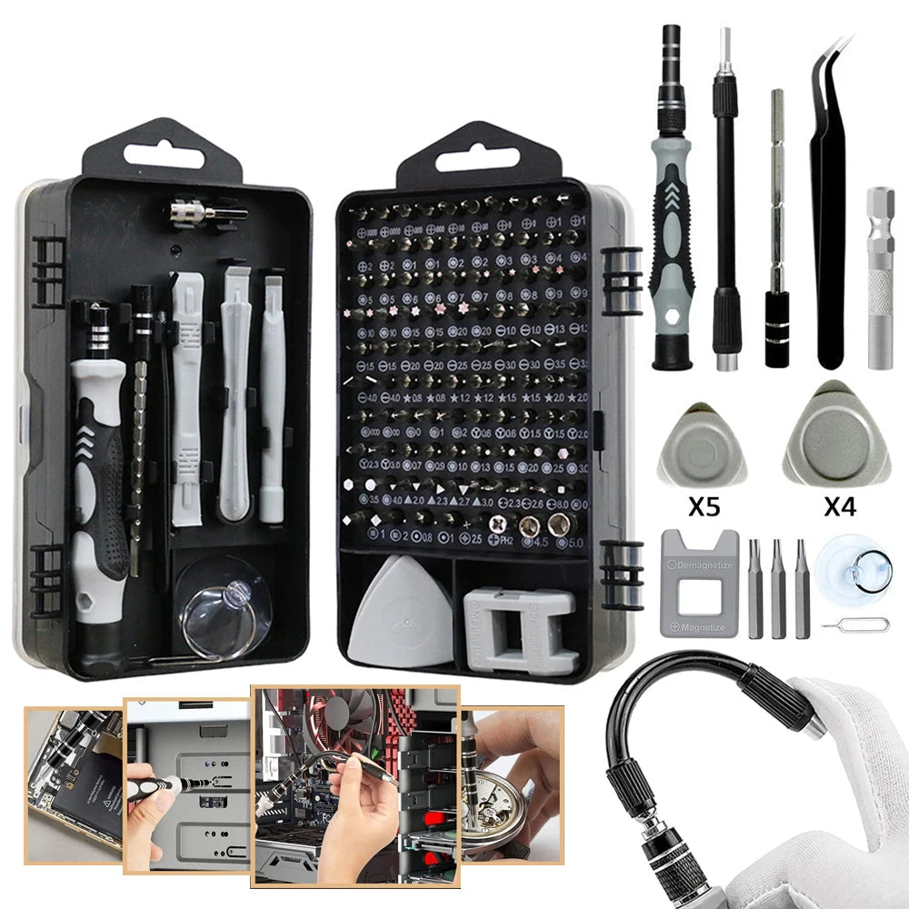 Kit Tournevis de Précision 122-en-1 Magnétique – Réparation Téléphone & PC
