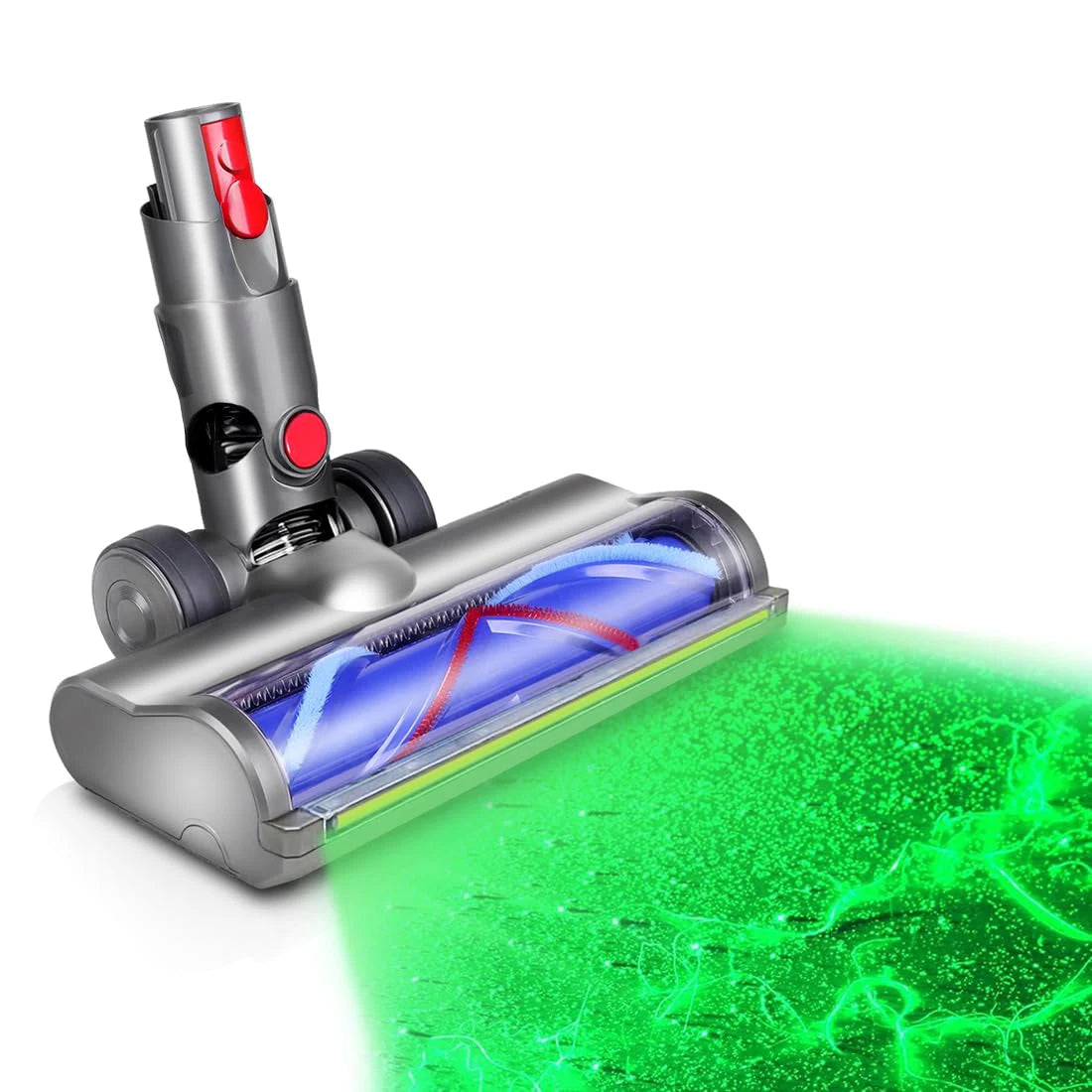 Tête d'aspirateur coloris bleu, brosse rotative et éclairage LED