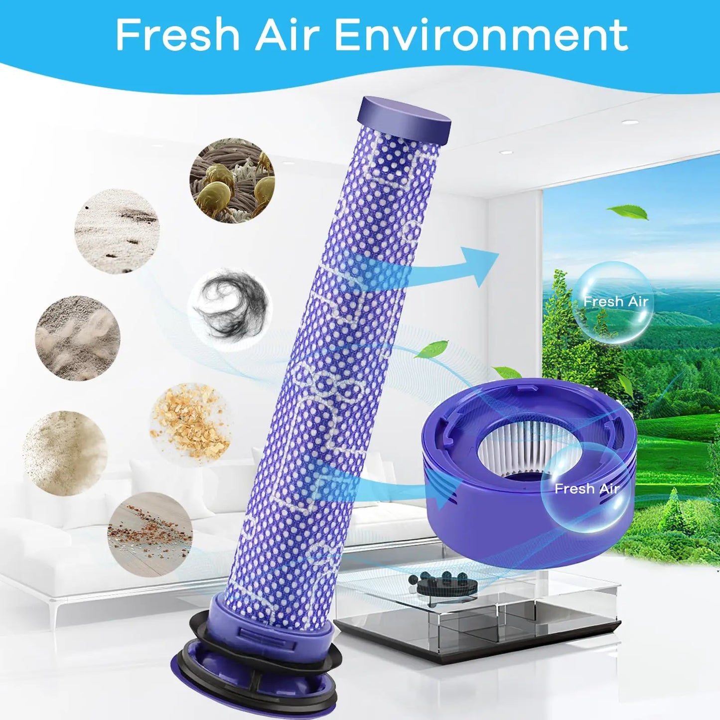 Filtration des allergènes, poussières fines et poils pour un air plus sain