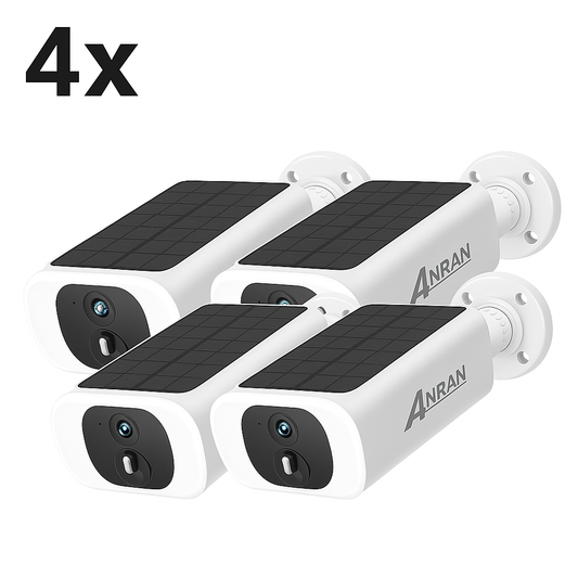 ANRAN Pack 4 Caméras WiFi Extérieures Solaires 2K 3MP – Vision nocturne