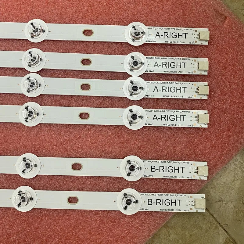 Marquage A-RIGHT et B-RIGHT imprimé à l'extrémité de chaque barre