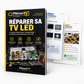 Guide PDF Réparer sa TV LED PiècesTV – Ebook illustré de 100 pages pour diagnostiquer et réparer un téléviseur LCD LED, avec 18 chapitres et des fiches pratiques.