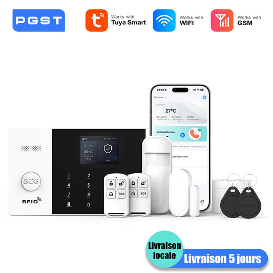 PGST Système d’Alarme Tuya WiFi/GSM 2G – Kit Sécurité Maison Alexa
