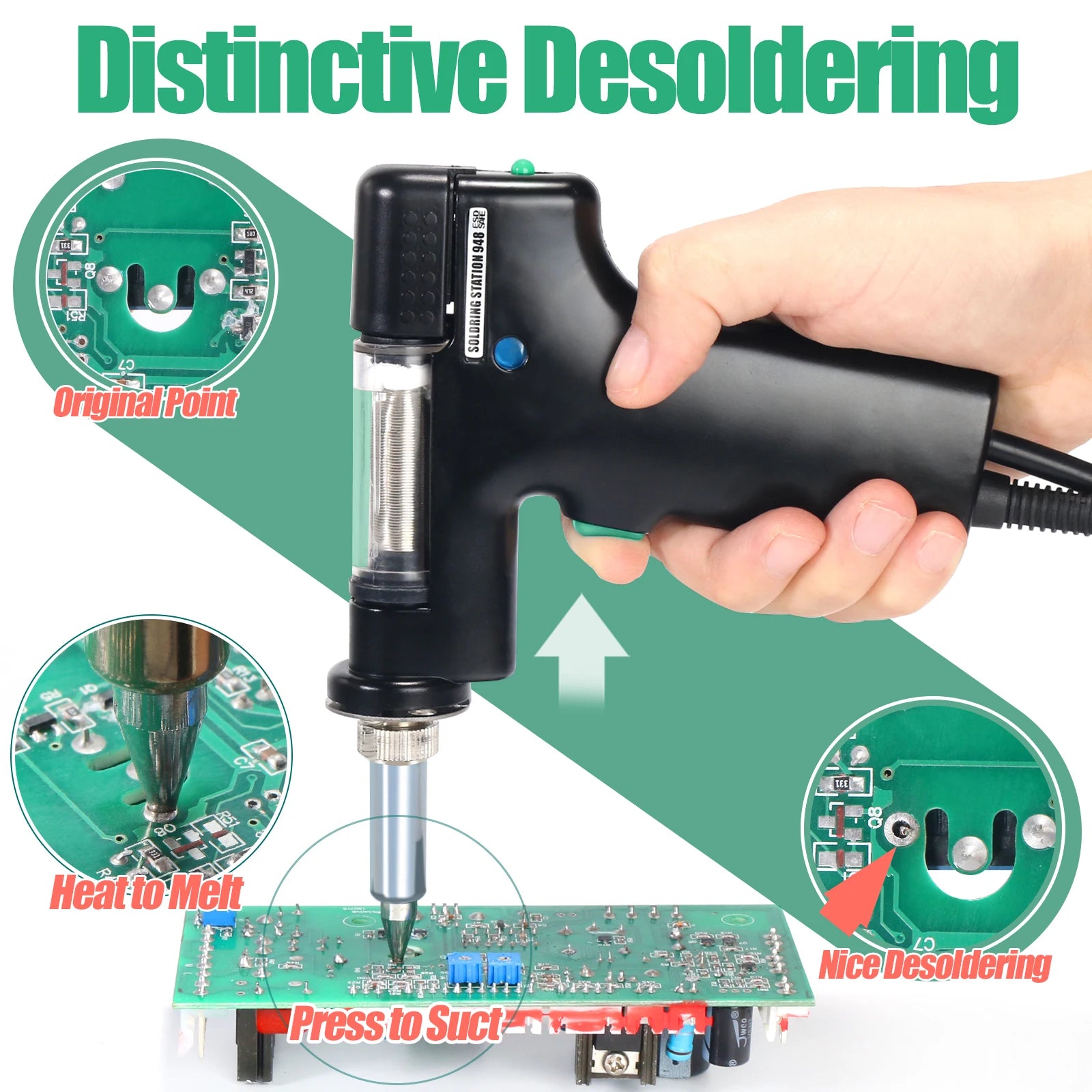 YIHUA 948 pompe d'aspiration 90W dessoudage composants traversants