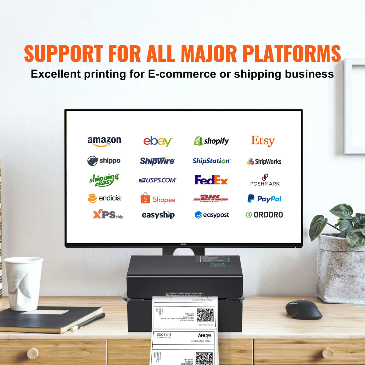 Compatible Amazon, eBay, Shopify, Etsy, FedEx, DHL, USPS et PayPal