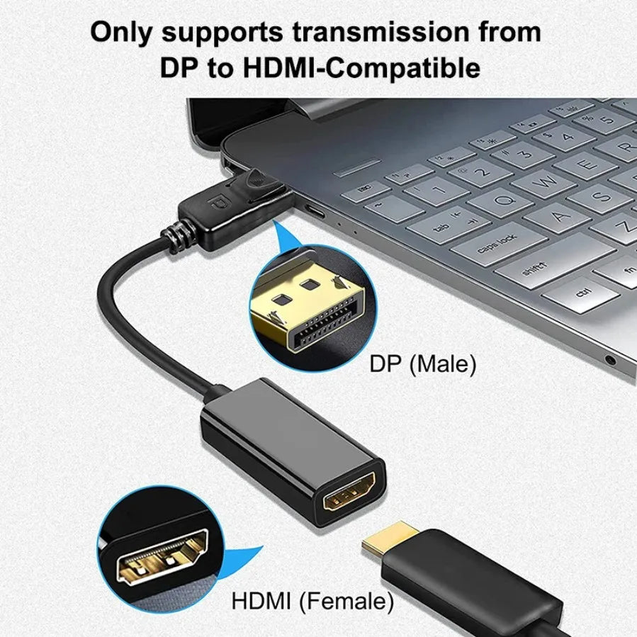 Convertisseur vidéo DisplayPort vers HDMI pour PC et TV