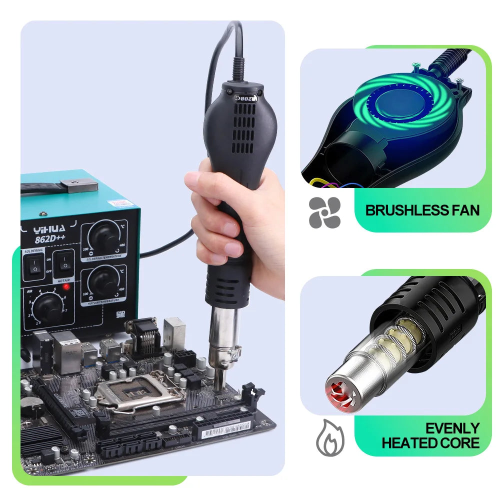 YIHUA 862D++ buses et accessoires inclus dans le kit