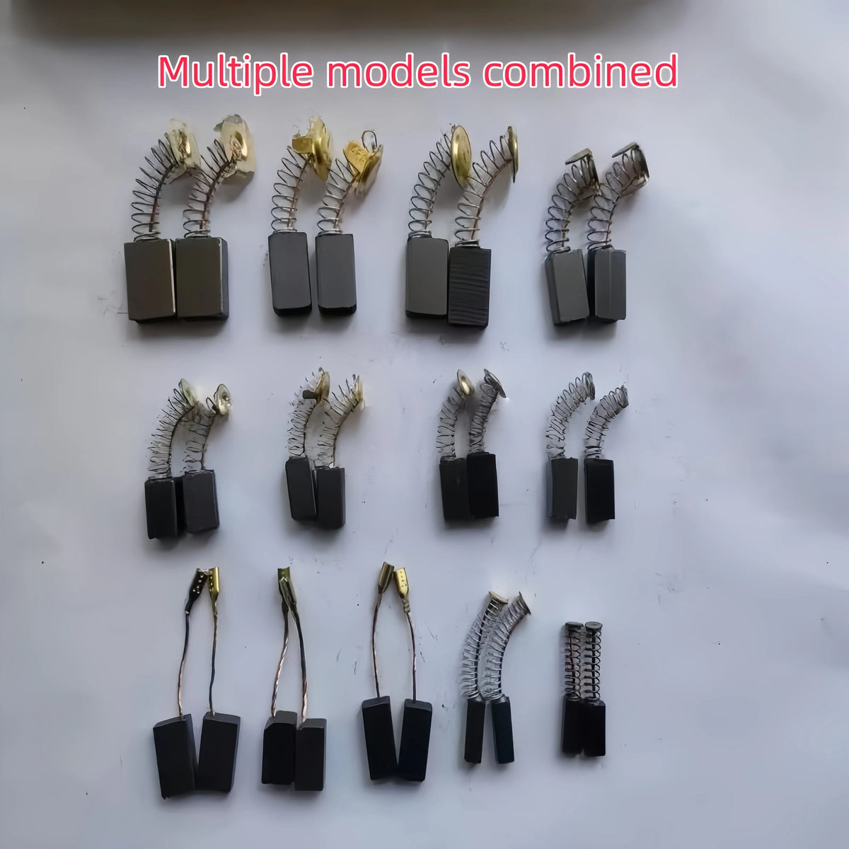 Différents modèles de charbons alignés par taille et par type de cosse