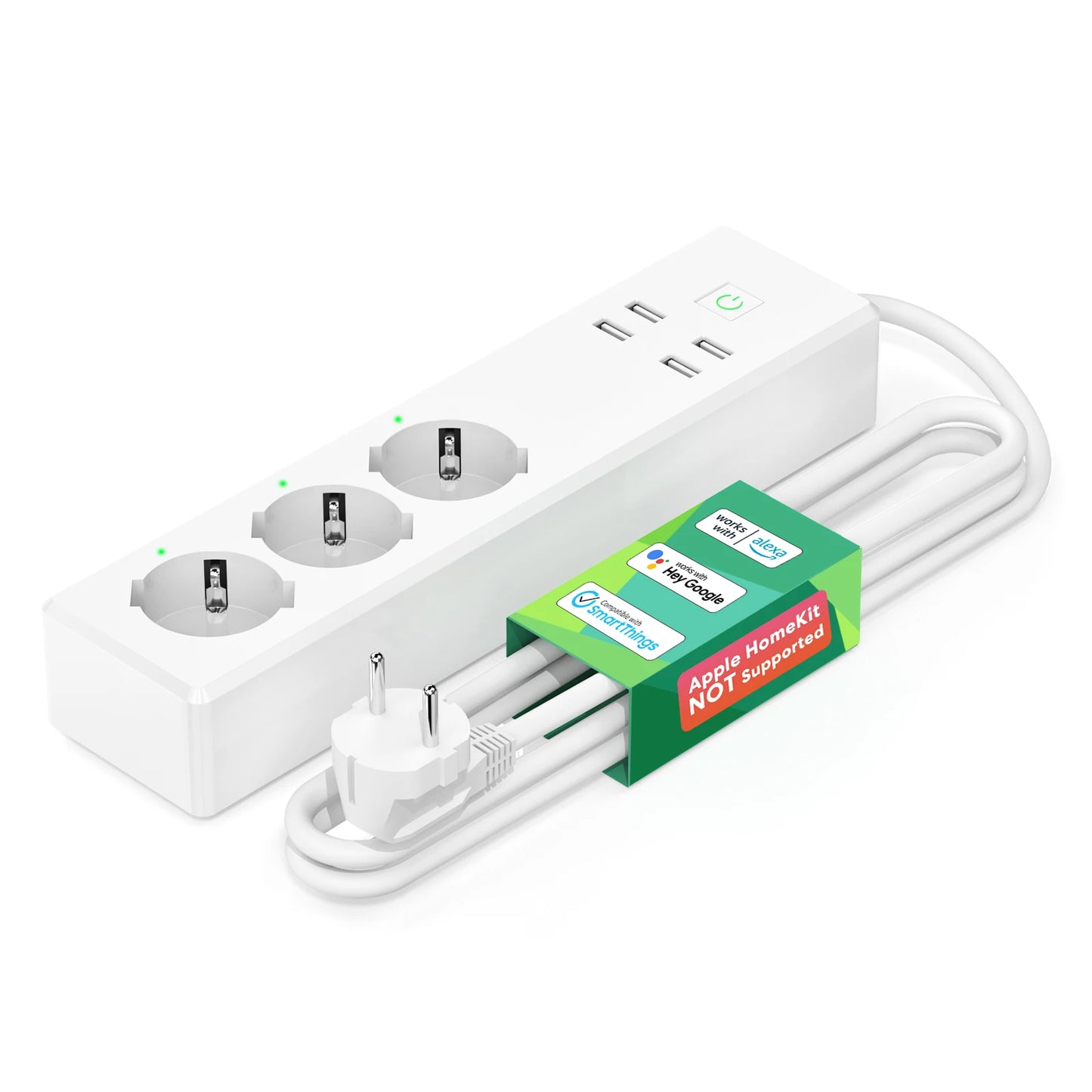 Meross multiprise intelligente WiFi 3 prises + 4 USB – HomeKit Alexa