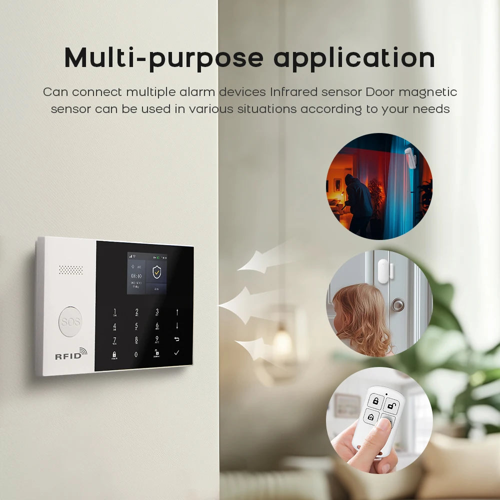 PGST Système d’Alarme Tuya WiFi/GSM 2G – Kit Sécurité Maison Alexa