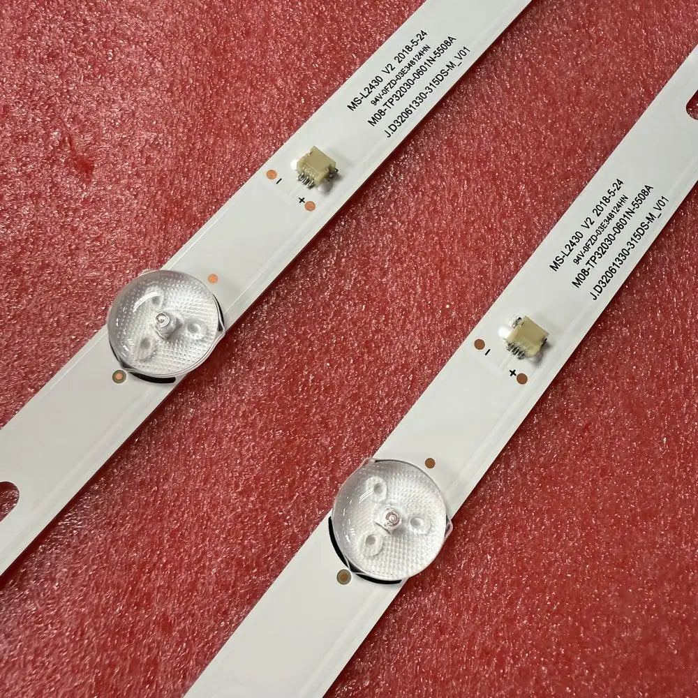 Marquage MS-L2430 V2, M08-TP32030-0601N et J.D32061330-315DS-M sur les barres LED