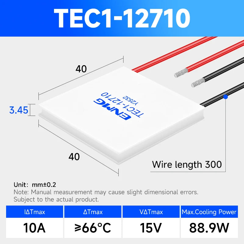 Module Peltier a monter avec pate thermique entre deux surfaces planes