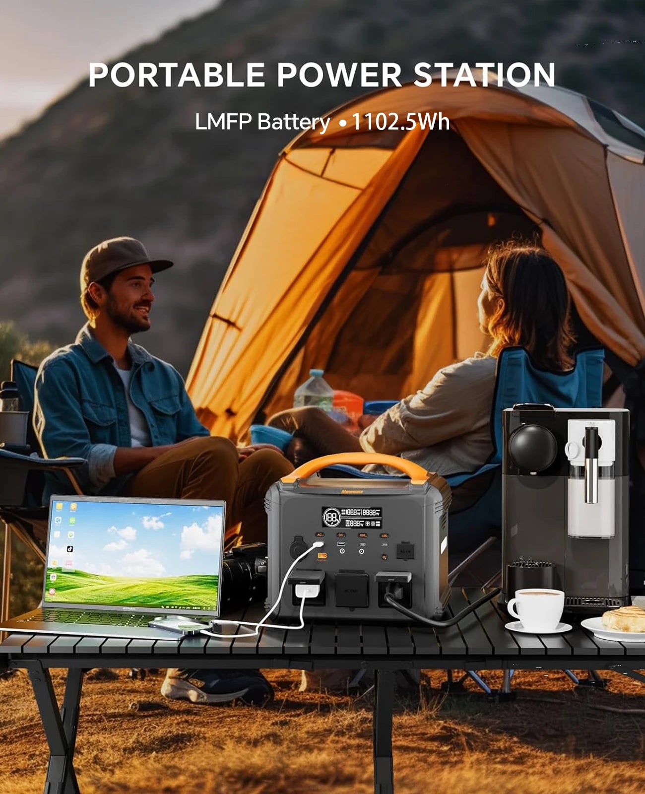 Batterie portable LiFePO4 1102Wh pour la maison et le camping