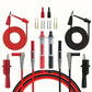 Cordons silicone rouge et noir, sondes 10A et pinces crocodile du kit P1308B