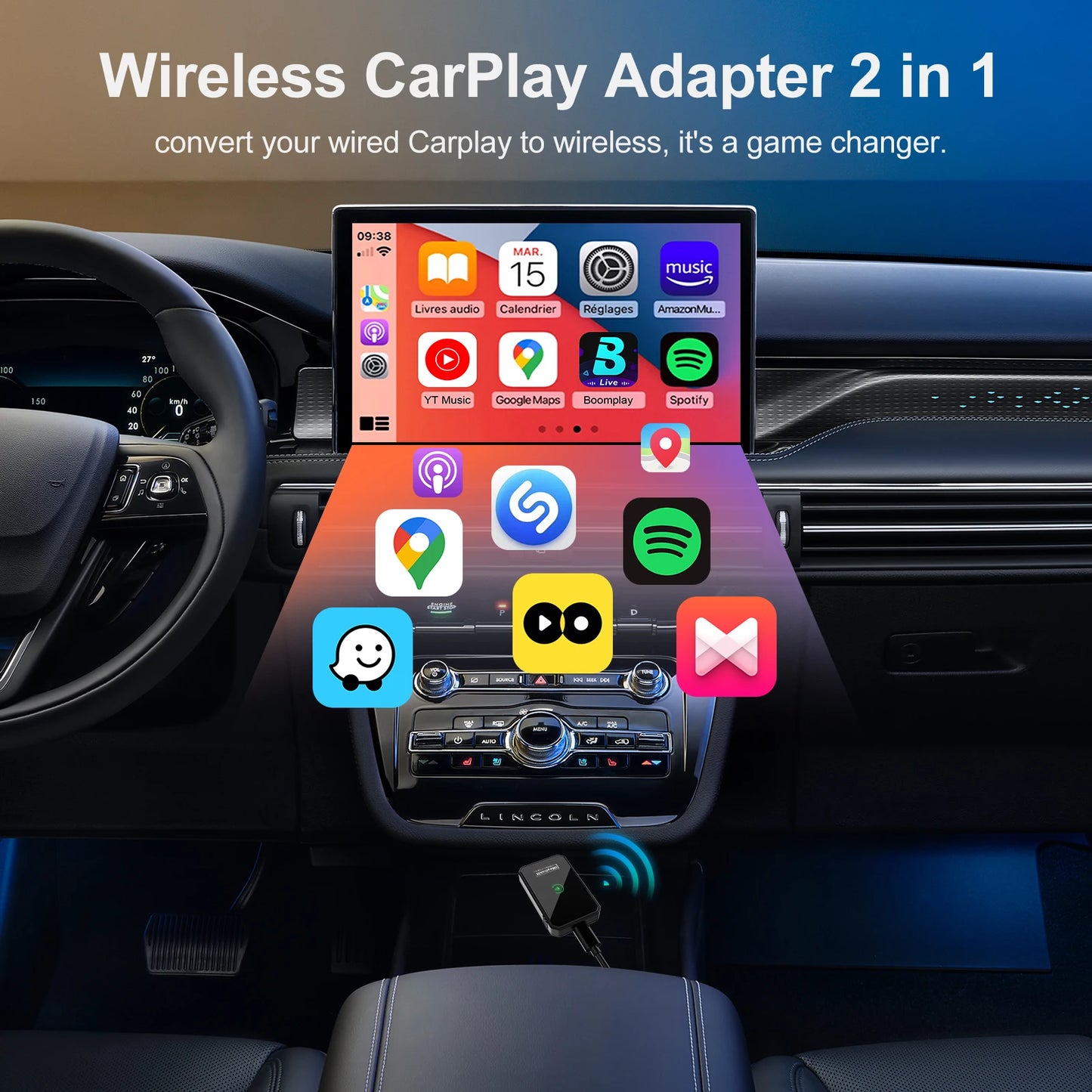 Adaptateur CarPlay & Android Auto Sans Fil – Heylinkit USB/Type-C