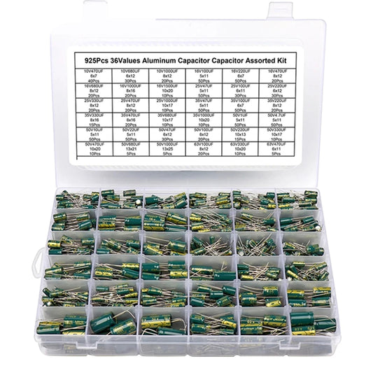 225PCS Kit de Condensateurs Électrolytiques Aluminium 16V-50V - Faible ESR