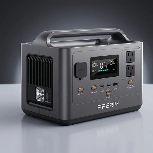 Station d'alimentation portable 400W 256Wh batterie LiFePO4 vue de face