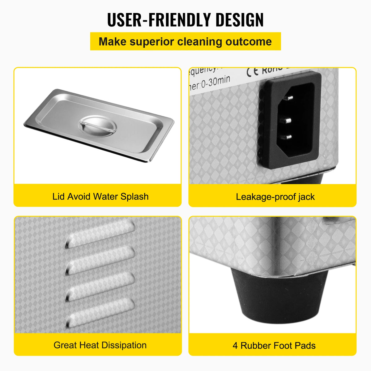 Accessoires et panier du nettoyeur à ultrasons 800 ml