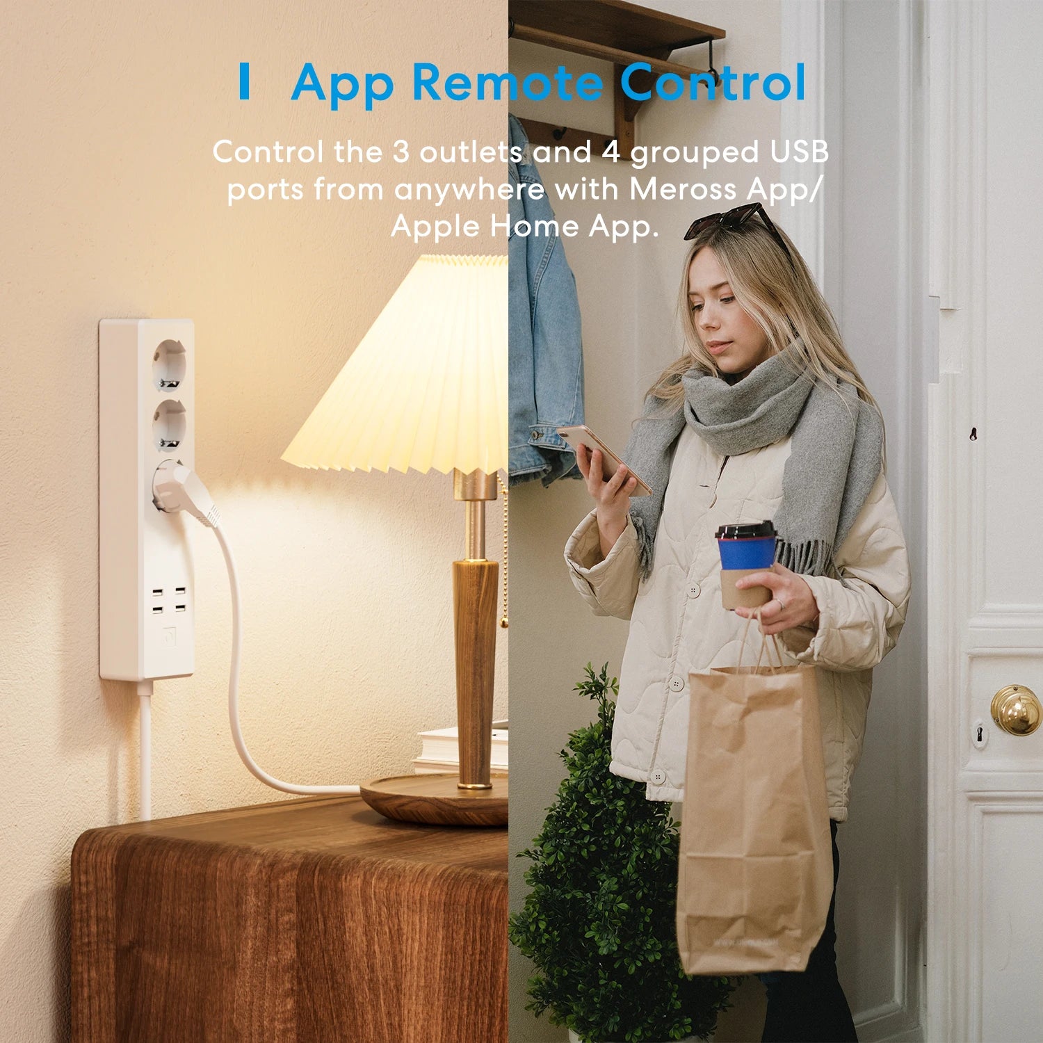 Meross multiprise intelligente WiFi 3 prises + 4 USB – HomeKit Alexa