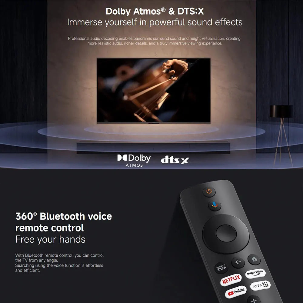 Dolby Atmos DTS:X et télécommande vocale Bluetooth du Xiaomi TV Stick