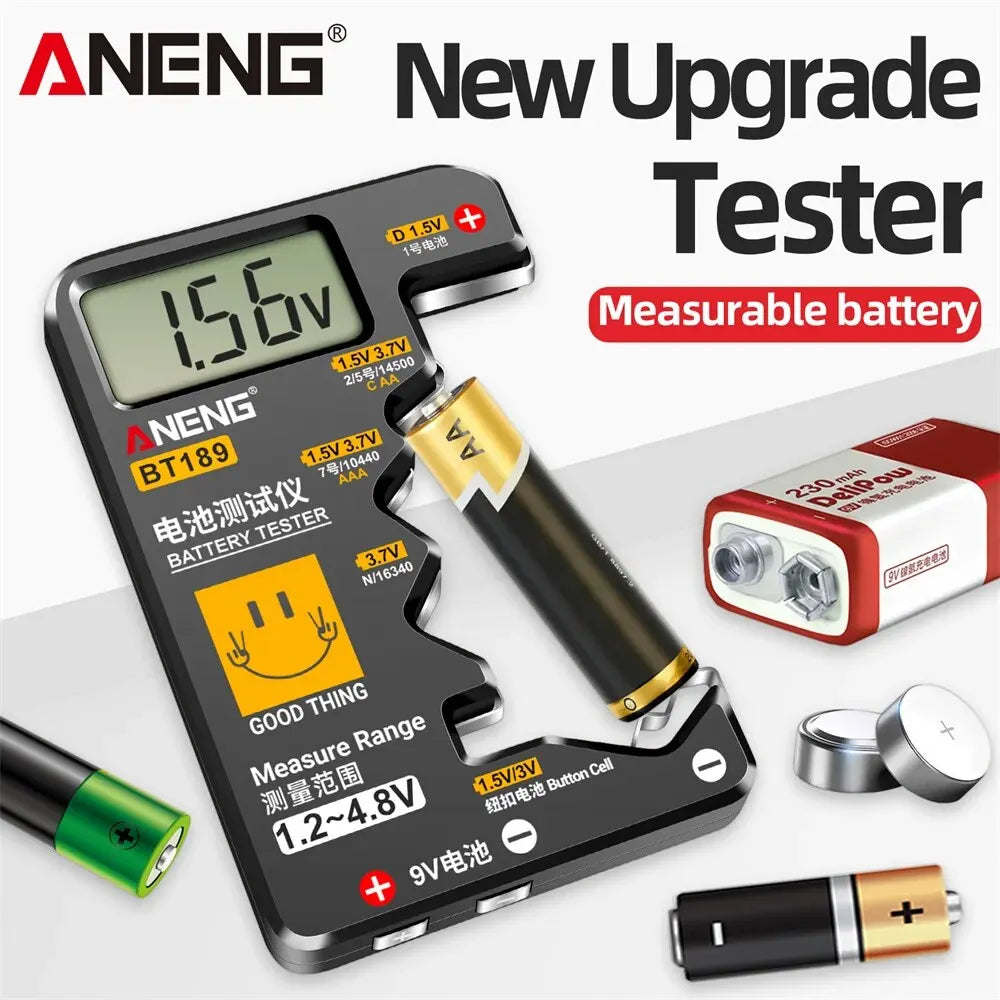 Testeur de batteries universel ANENG BT189 pour piles AA AAA C D N 9V et piles bouton