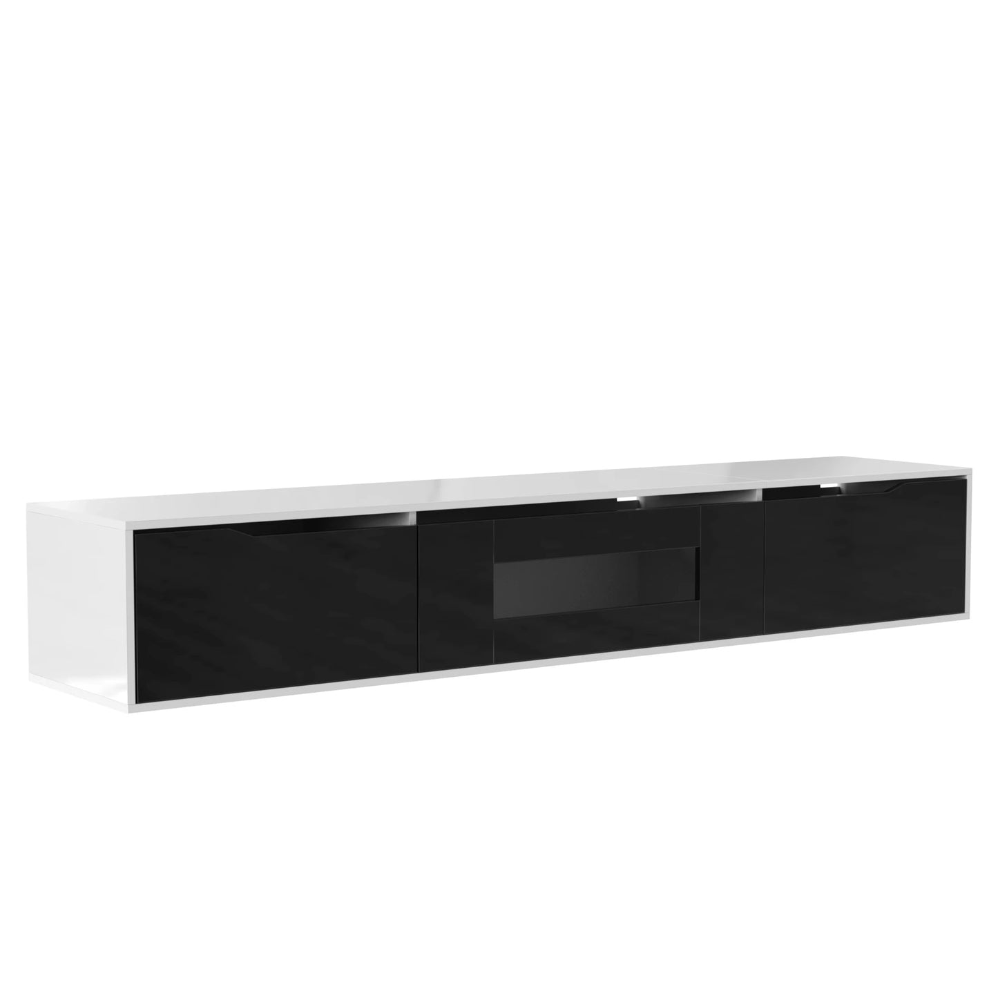 Meuble TV moderne LED 180 cm avec rangement et finition brillante