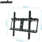 Vue du support mural TV U-C8213 en acier noir avec rails verticaux