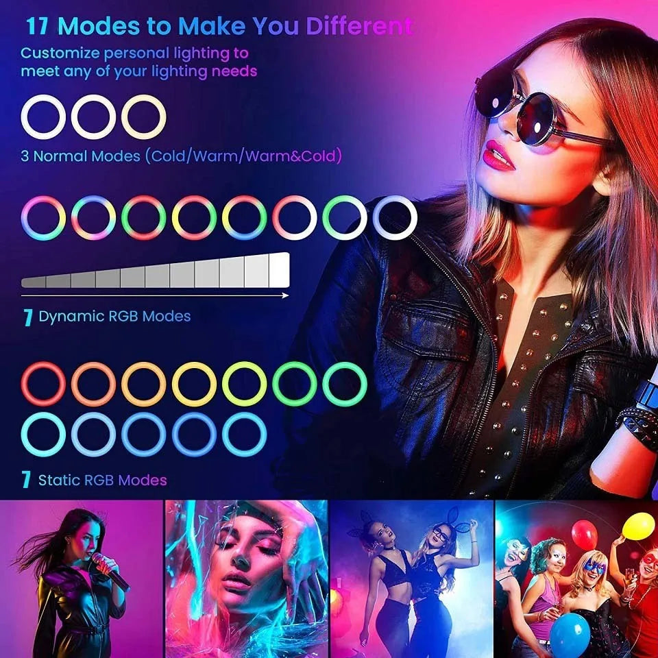 3 modes de blanc, 7 modes RGB statiques et 7 modes RGB dynamiques