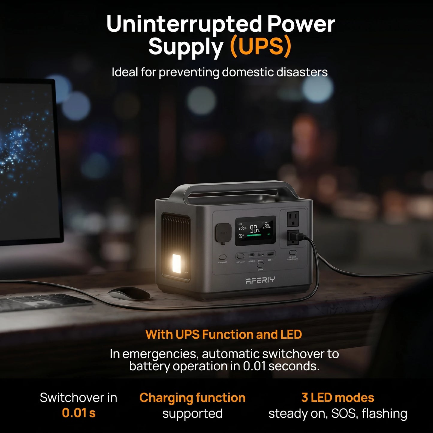 Ports USB et prise secteur de la station d'alimentation 400W