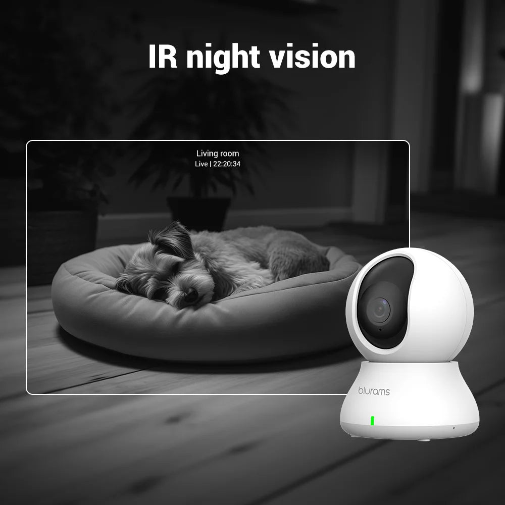 Blurams Caméra de Surveillance 2K HD – Babyphone WiFi avec Audio