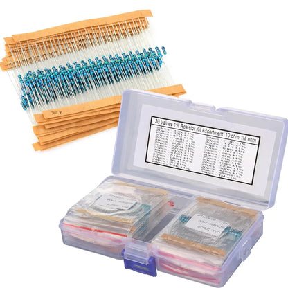Kit de 600 résistances triées en boîte compartimentée, 30 valeurs de 10 ohms à 1 M ohm