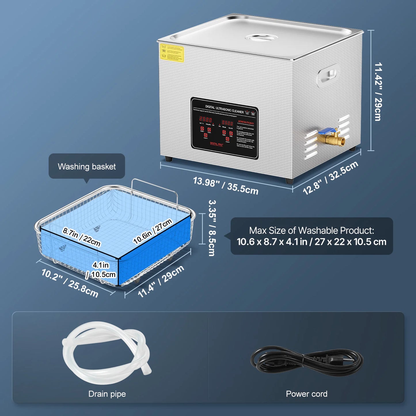 Panier de lavage et accessoires du nettoyeur à ultrasons