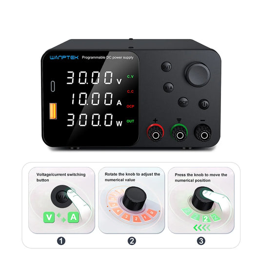 Alimentation de laboratoire réglable Wanptek TPS3010 – 30V 10A USB-A/Type-C