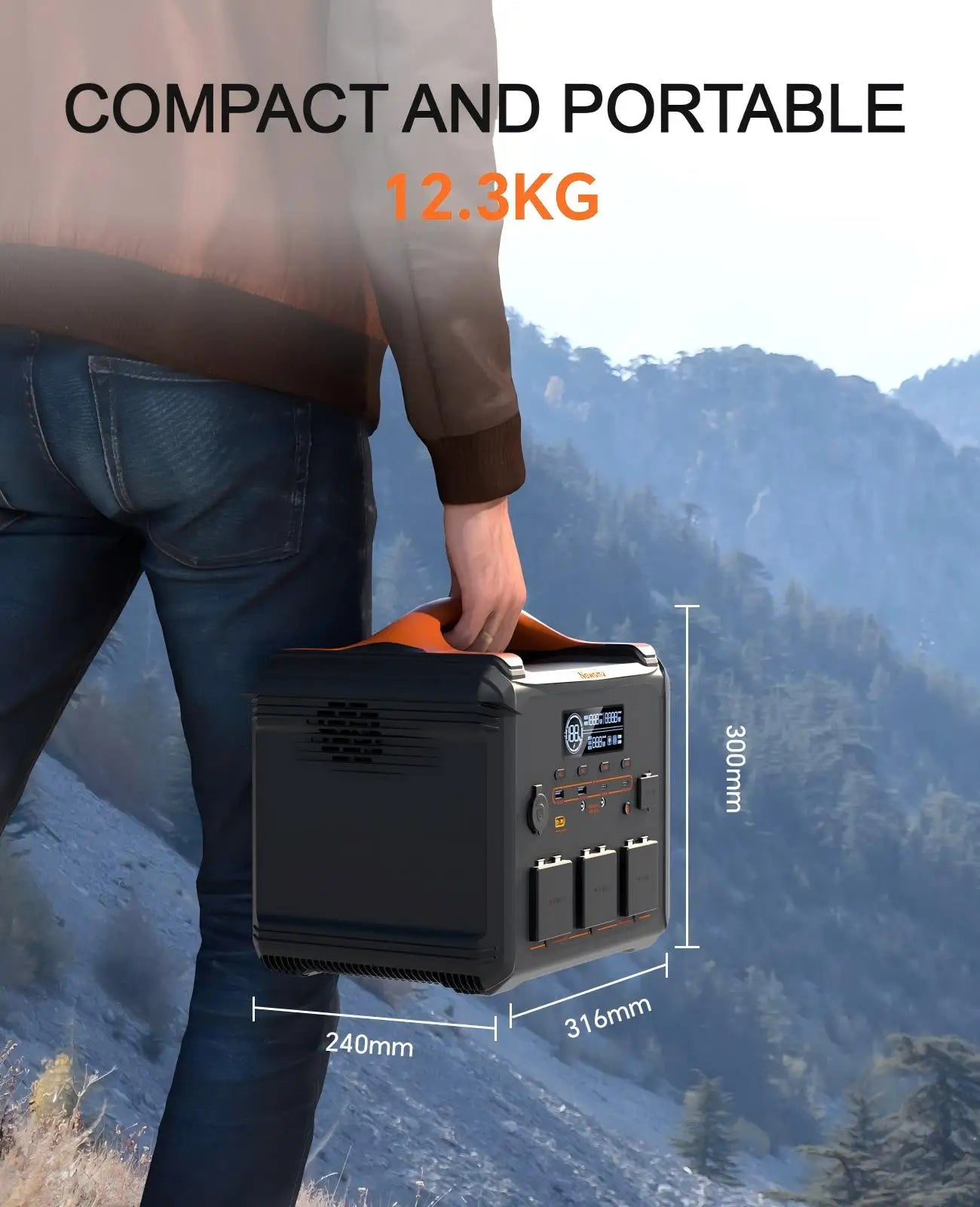 Station électrique portable 2000W avec ports de sortie multiples