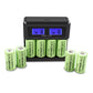 Pack chargeur + 8 batteries Li-ion 3.7V 2800mAh 16340/CR123A pour lampes