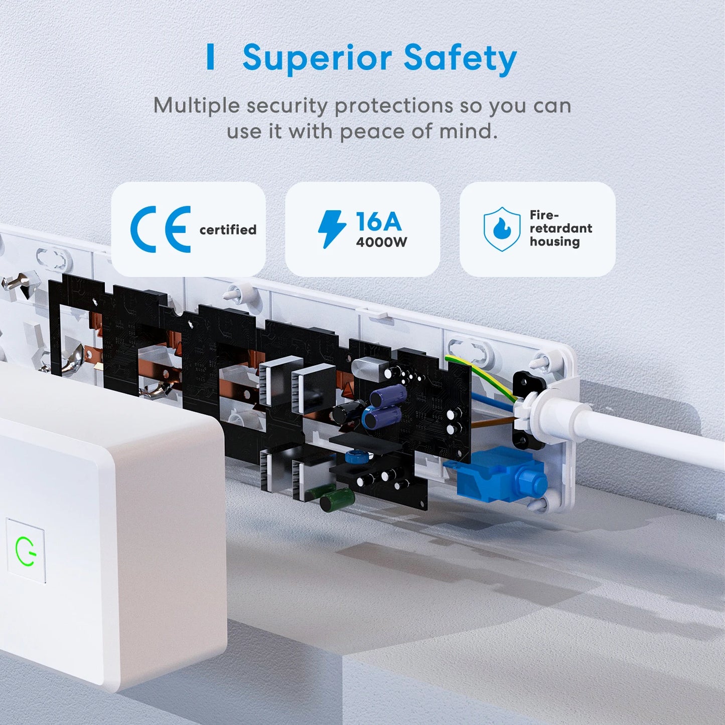 Meross multiprise intelligente WiFi 3 prises + 4 USB – HomeKit Alexa