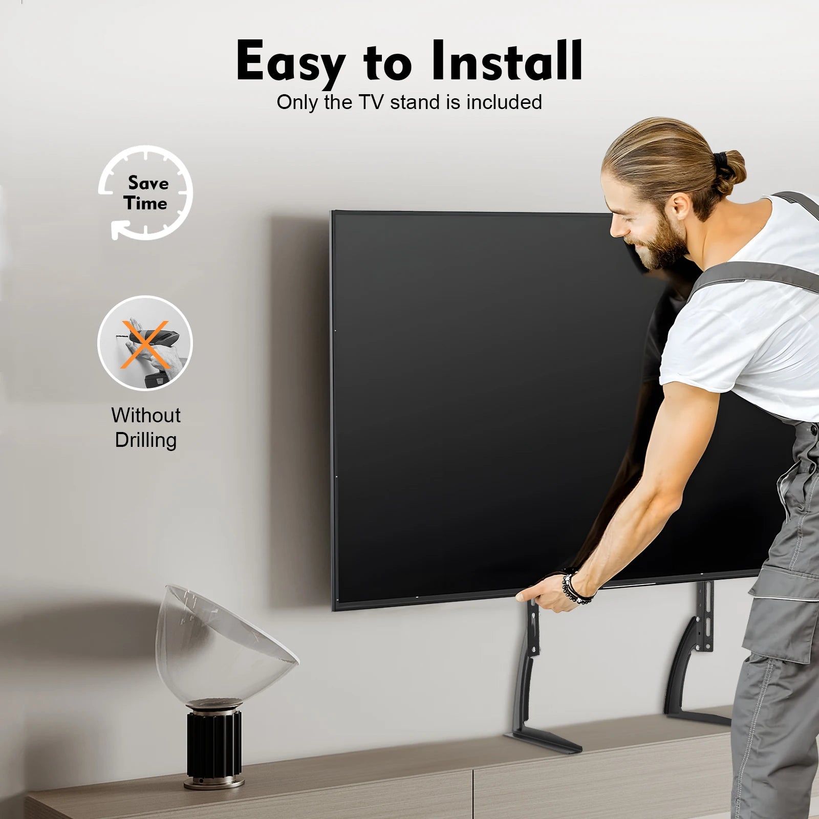 Support TV universel réglable – Pieds de table pour écrans 32 à 70 pouces