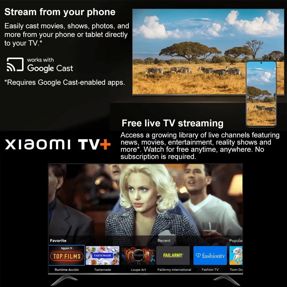 Diffusion depuis le téléphone et Xiaomi TV+ sur grand écran