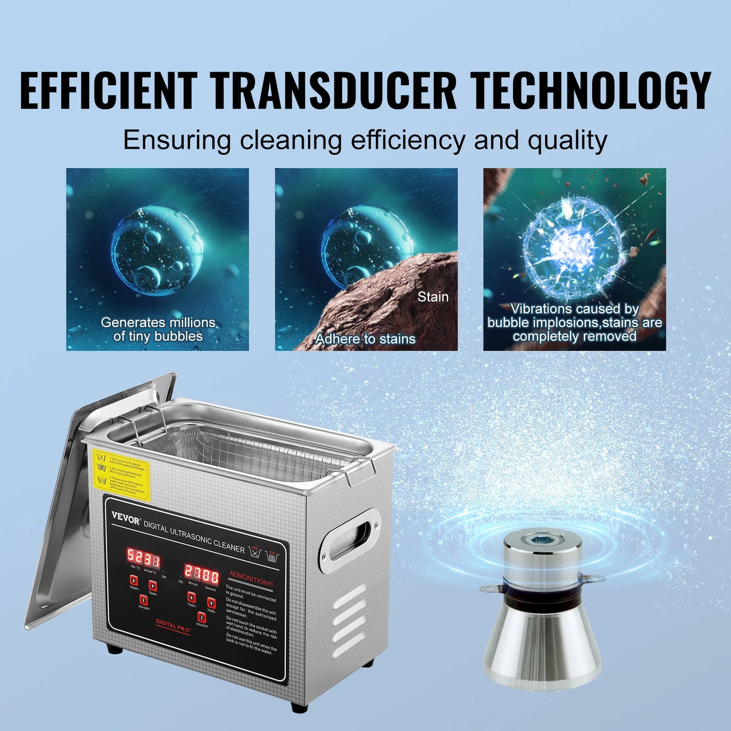 Technologie de transducteur à ultrasons pour un nettoyage efficace